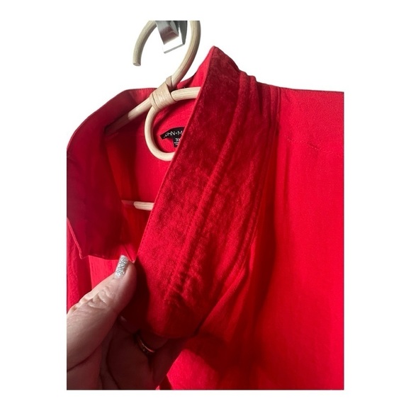 JOHN MARK Red Asymmetrical Stand Up Collar Tunic Shacket Womens Size 3X NEW - Picture 8 of 16
